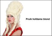 Pruik hofdame blond hoog - carnaval thema feest geschiedenis festival hof dame party