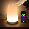 Bluetooth USB Oplaadbaar Nachtlampje - Wit Warm licht en 13 RGB kleuren - Wake-up Light - Sfeerlamp - LED verlichting - Leeslamp - Tafellamp - Bedlamp voor Baby, Kinderen & Volwassenen - Dimbaar - Touch Control - 15 cm