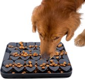 FURTASTIC® Snuffelmat Hond - Siliconen Snuffelmat en likmat hond 2-in-1 - 20 x 20 cm - Snuffelmatten hond - Slow feeder hond - Honden speelgoed intelligentie - Puppy speelgoed - Speelgoed hond - Voermat - Denkspel hond - Zwart