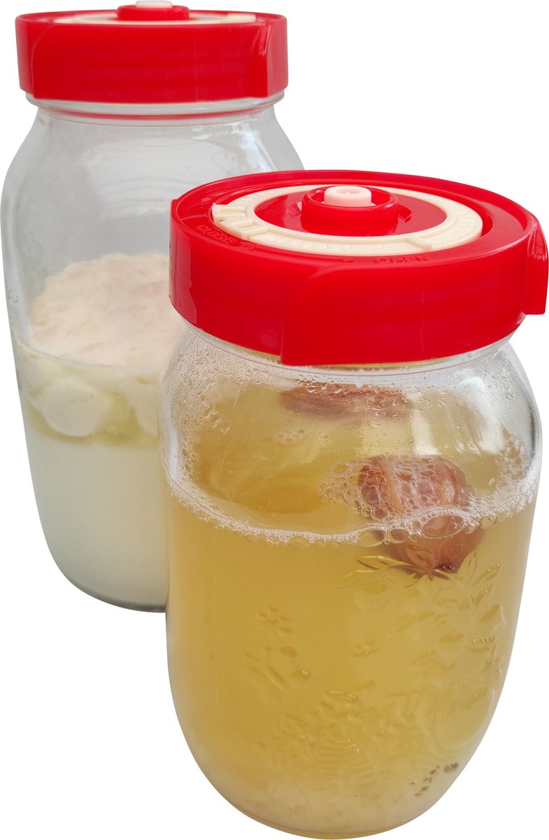 Mason jar fermentatiepot met luchtslot, 1 liter