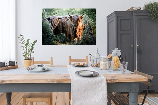 Poster Scottish Highlanders - Forêt - Animaux - 120x80 cm