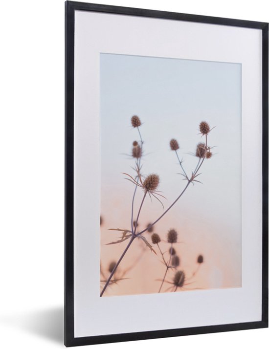 Foto: Fotolijst incl poster droogbloemen pastel lucht 40x60 cm posterlijst