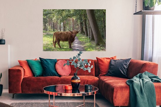 Affiche Highlander écossais - Chemin - Arbre - 120x80 cm