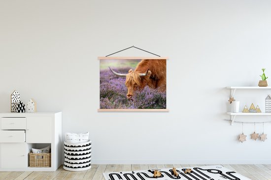 Porte-affiche avec affiche - Affiche scolaire - Scottish Highlander - Animaux - Heather - 120x90 cm - lattes vierges