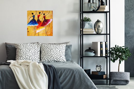 Poster Tableau - Femmes - Robe - Peinture à l'huile - 50x50 cm