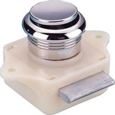 Drukknop sluiting - inclusief knop en ring - voor cabinet kastjes - Verchroomd messing - RVS look