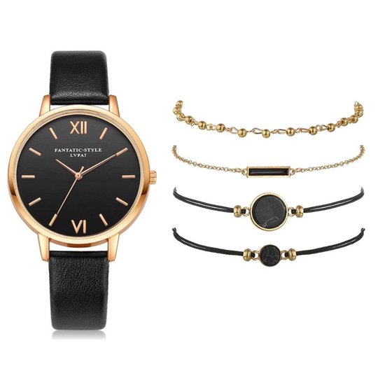 WiseGoods WS1163 Set montre et Bracelets de Luxe pour femme - Accessoires  de vêtements