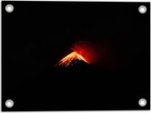 WallClassics - Poster de jardin - Éruption volcanique dans l'obscurité - 40x30 cm Photo sur Poster de jardin (décoration murale pour l'extérieur et l'intérieur)
