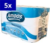 Amoos Resistant toiletpapier 2-laags 60 rollen (5 pakken met 12 rollen) - Voordeelverpakking wc-papier