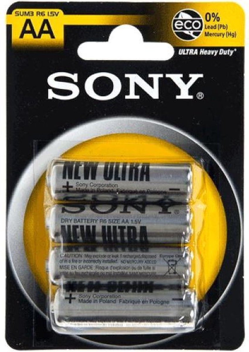 Sony Ultra C R14 1.5V Zink-Koolbatterijen (pak van 2)