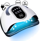 DANIQQI UV LED lamp gelnagels - 280 Watt - 66 LEDS - Extra Lang Snoer 150 cm - Nagellamp - Nageldroger - UV nagellamp - Ovalen display