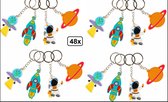 48x Keychain Space / space assortiment - space travel theme party fun astronaut festival