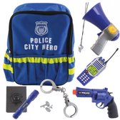 Politie Rugzak met Inhoud - Tachan - Speelgoed Politie - Met Megafoor en Zaklamp - Inclusief Batterijen
