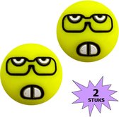 Fako Bijoux® - Tennisdemper - Tennis Demper - Emoji - Nerd - 2 Stuks