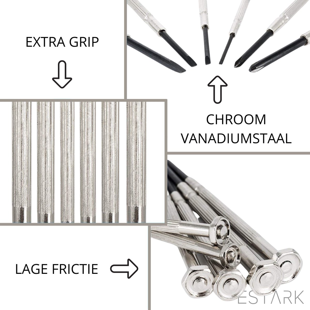 ESTARK® Mini Set de Tournevis - Phillips / Tête Plate - Set de Tournevis de  Précision