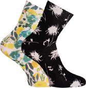 Dames sokken kleurrijke print – prijs per 2 paar - elastisch