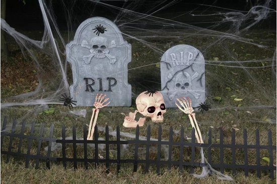 Halloween Gedenksteen 'Rip' Skelet Halloween Gedenksteen 'Rip' Skelet