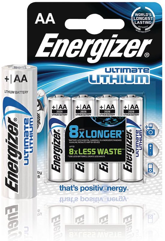 Energizer Ultimate Lithium Mignon - AA LR 6 - 1,5V - 1x4 stuks | bol.com