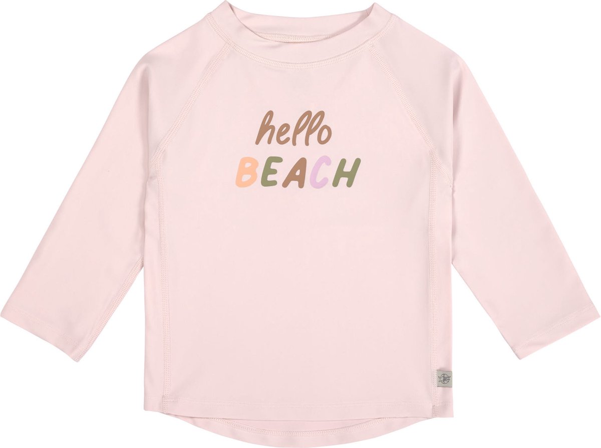 Lässig Zwemshirt Rashguard Lange Mouw Splash & Fun Hello Beach light pink, 07-12 mnd. Maat 74/80