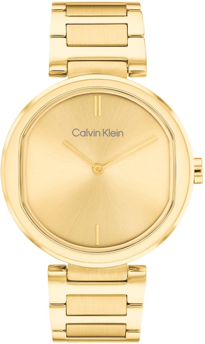 Calvin Klein CK25200252 Sensation Dames Horloge - Mineraalglas - Staal - Goudkleurig - 36 mm breed - Quartz - Vouw-Vlindersluiting - 3 ATM (spatwater)