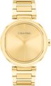Calvin Klein CK25200252 Sensation Dames Horloge - Mineraalglas - Staal - Goudkleurig - 36 mm breed - Quartz - Vouw/Vlindersluiting - 3 ATM (spatwater)