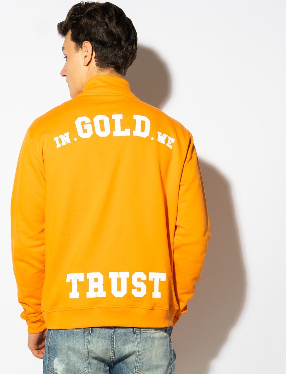 in gold we trust The Slim Half Zip Sweater - Fel Oranje | bol.com