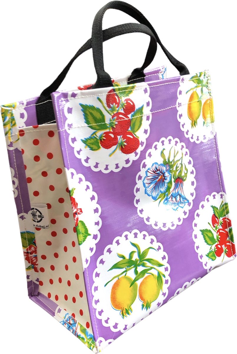 Atelier Du Baj Shopper van Mexicaans tafelzeil kleedjes purple