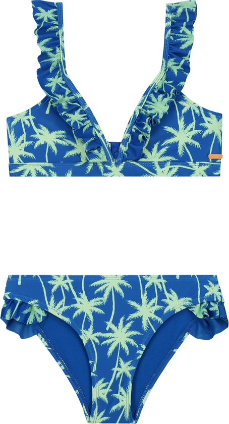 SHIWI Bella vacation palm Bikiniset Meisjes blauw - maat 170/176