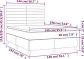 vidaXL - Boxspring - met - matras - stof - crèmekleurig - 140x190 - cm