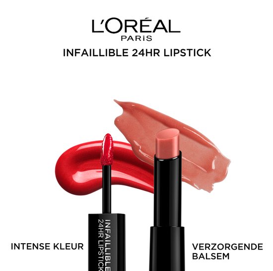 L'Oréal Paris Infaillible 24H Lipstick - Langhoudende 2-staps Lipstick met Vitamine E - 506 Red Infallible - Rood - 5.7ml - L’Oréal Paris