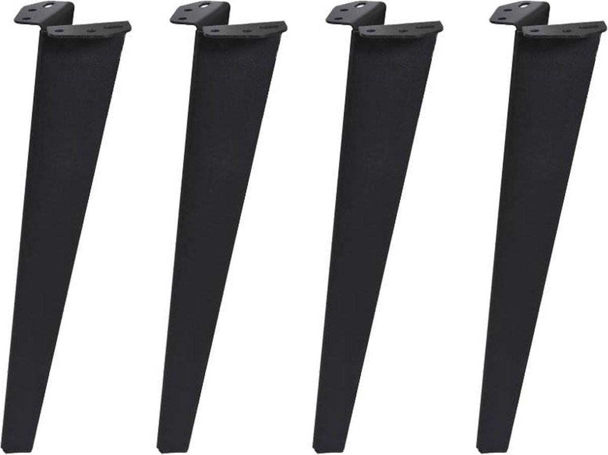 Stalen meubelpoot zwart rond ø 6 cm en hoogte 42 cm - 4 stuks koop je