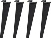Zwarte tapse design meubelpoot 40 cm (set van 4)
