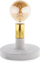 Groenovatie Tafellamp Beton - E27 Fitting - Grijs/Goud - ⌀18x24cm