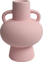Countryfield Amphora kruik/vaas - roze terracotta - D13 x H18 cm - smalle opening