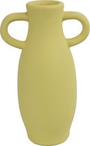 Countryfield Amphora kruik/vaas - geel terracotta - D12 x H20 cm - smalle opening