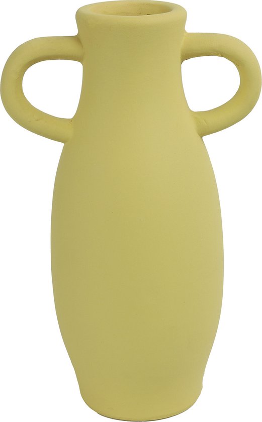 Pichet/vase Amphora Countryfield - terre cuite jaune - D12 x H20 cm - ouverture étroite