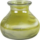 Decostar Bloemenvaas - geel/transparant glas - H12 x D15 cm - vaas