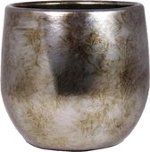 Bela Arte Plantenpot/bloempot - keramiek - goud glans - D23/H21 cm