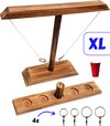 Afbeelding van het spelletje Ring Toss Game XL - Drankspel – Handgemaakt gezelschapsspel – Ring toss met 4 ringen - Drinking Game