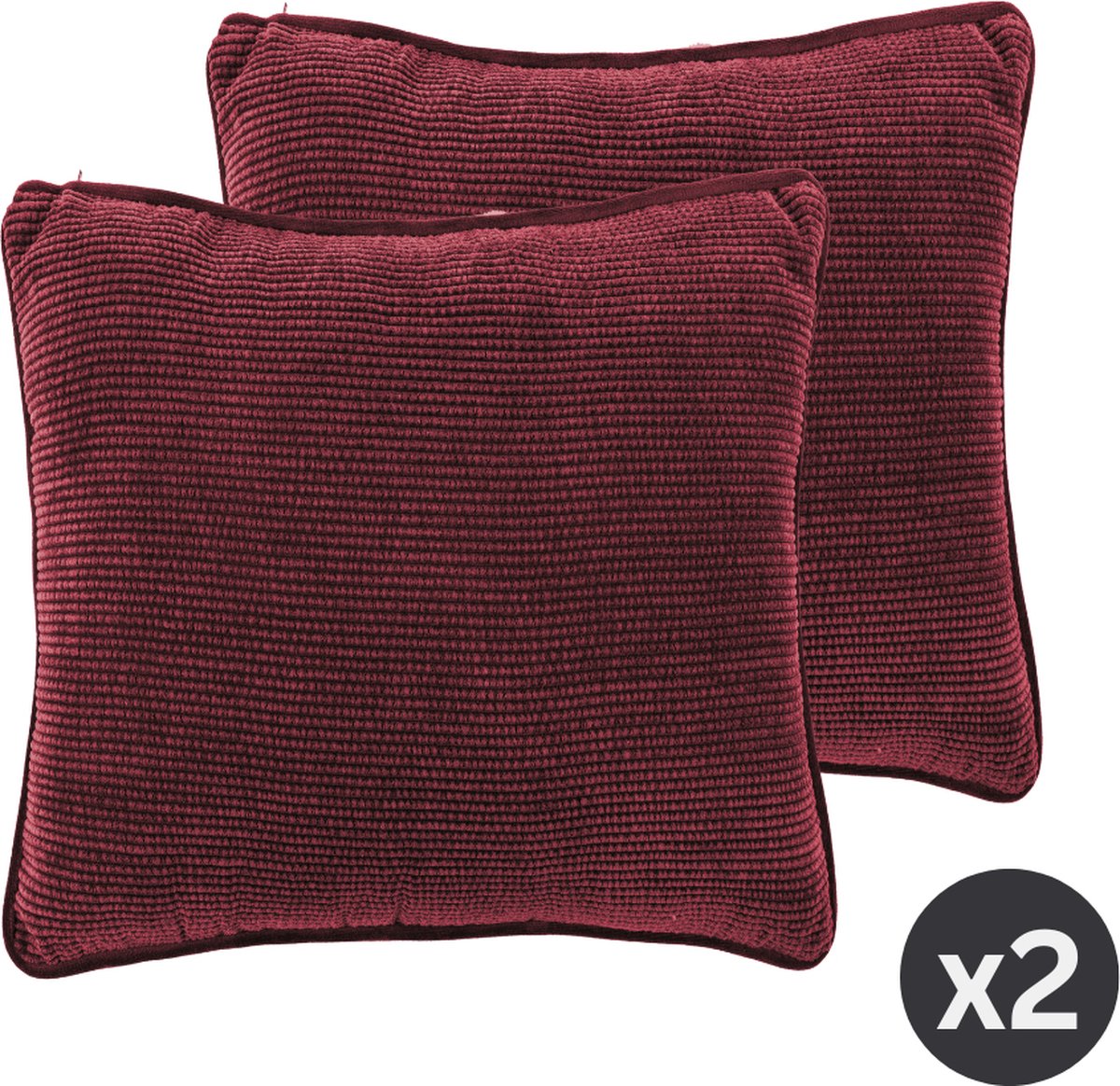 Kussen (gevuld) RIBBLE, SET/2, 45x45cm, pomegranate
