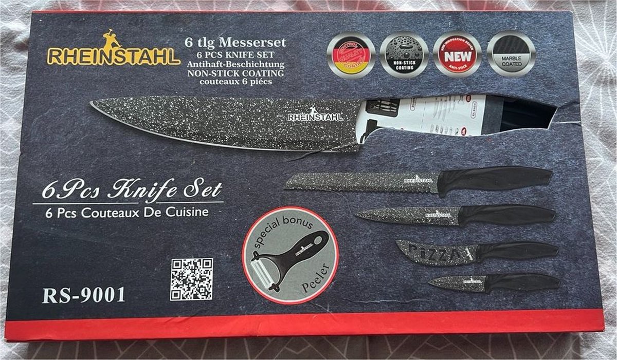 Rheinstahl Messenset - 6 stuks - Santoku, broodmes, vleesmes, universeel mes