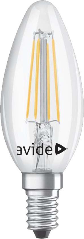 Avide LED Filament Candle Lamp E14 4W 2700K 470lm 230V - Helder - Extra ...