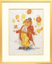 borduurpakket 15534 jan kooistra, clown met ballonnen (collectors item!)