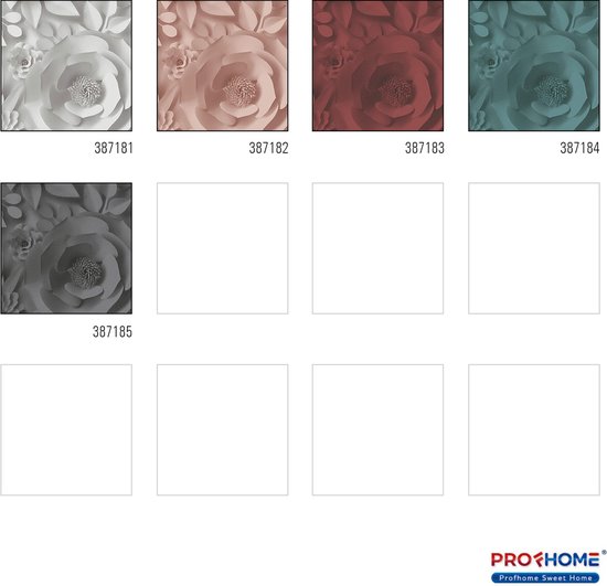 3D behang Profhome 387181-GU vliesbehang hardvinyl warmdruk in reliëf glad met grafisch patroon mat grijs wit 5,33 m2