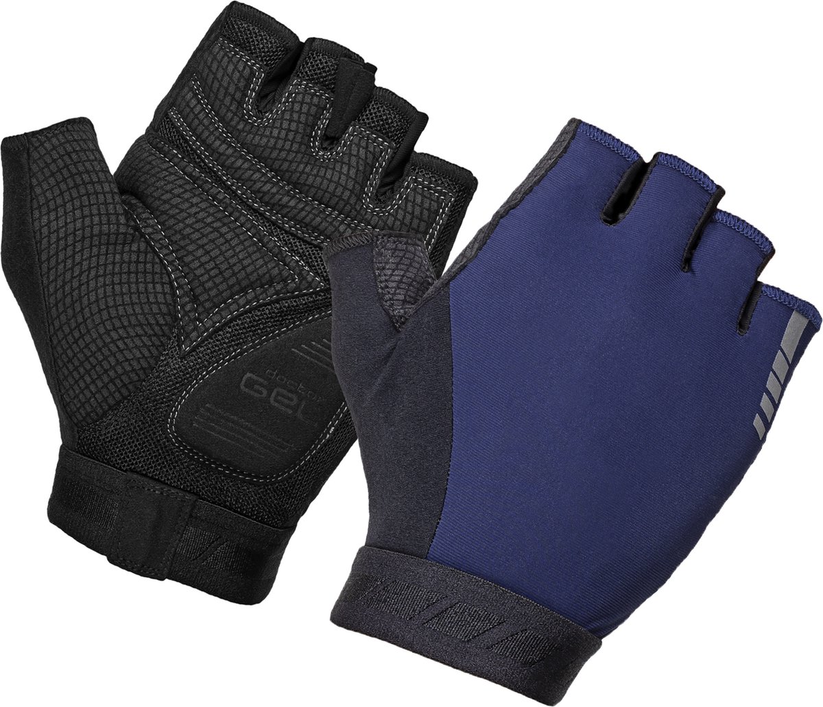 GripGrab - WorldCup 2 Padded Korte Vinger Zomer Fietshandschoenen - Navy Blauw - Unisex - Maat M