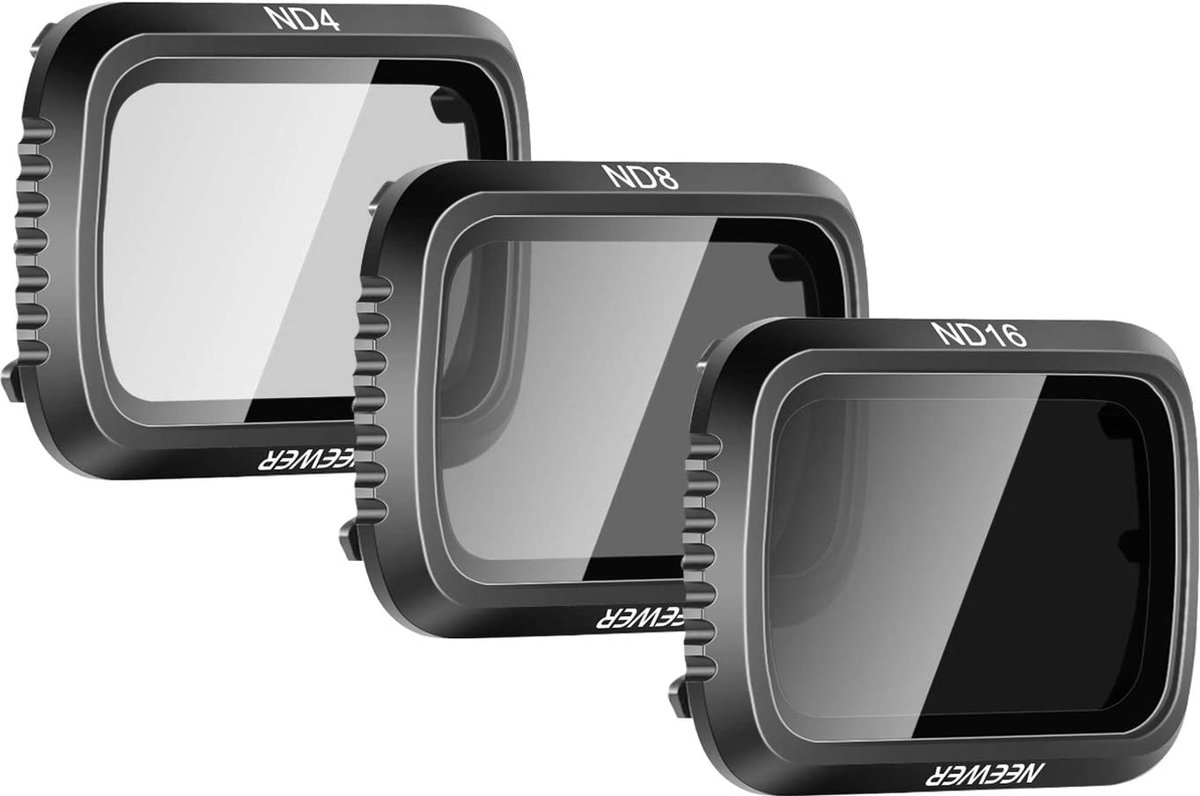Neewer® -Cameralensfilter - ND-Filterset - Geschikt voor DJI - Mavic - Air 2 Lens -Meervoudig Gecoate Filters - Pak Accessoires - ND4 - ND8 - ND16 -Lensfilter met Neutrale Dichtheid - (3 Packs)