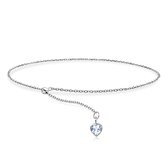 Joy|S - Zilveren hartje bedel armband - verstelbaar - voor jong volwassenen / kinderen - kristal