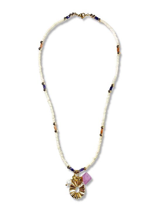 Zatthu Jewelry - N23SS610 - Collier de perles Koko avec breloques