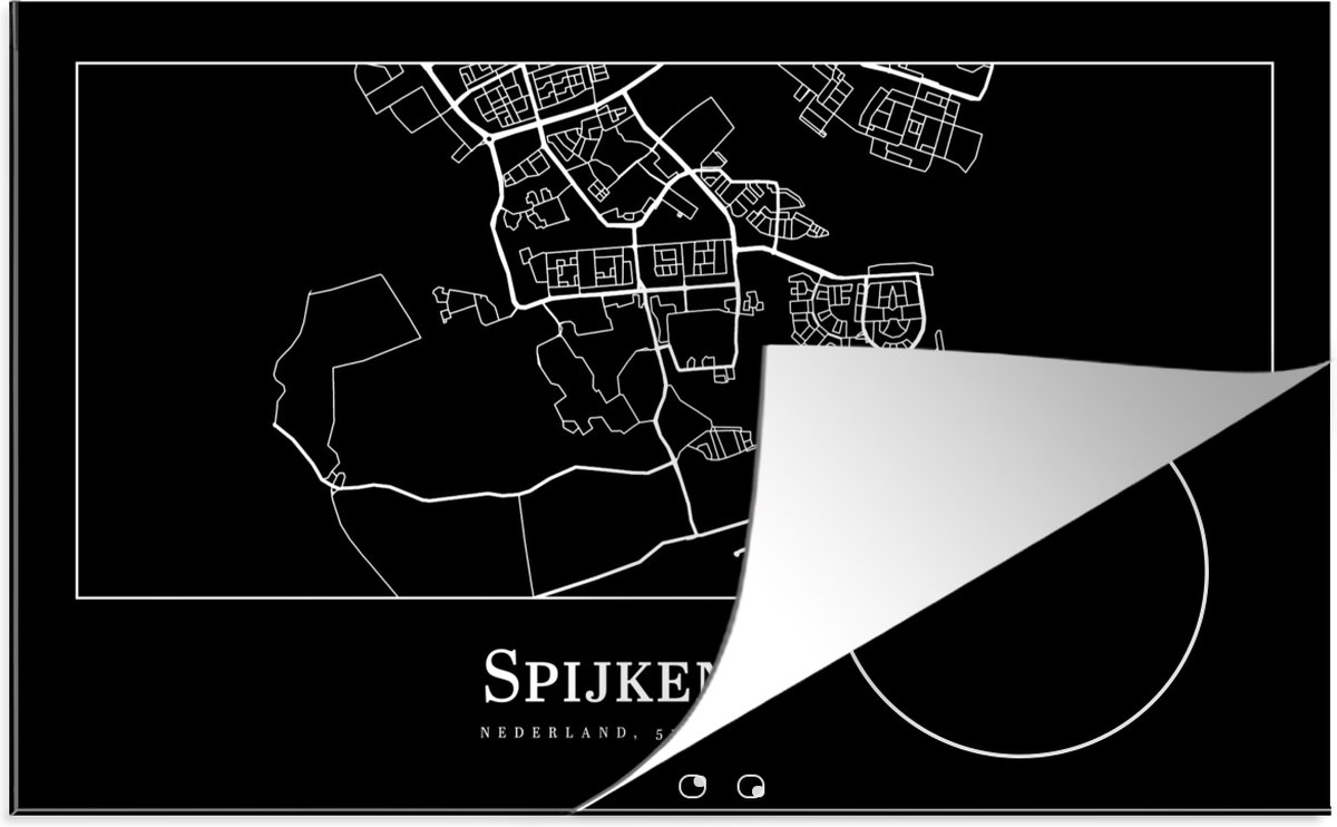 Inductie beschermer - Inductie Mat - Kookplaat beschermer - Spijkenisse - Plattegrond - Kaart - Stadskaart - Inductie beschermer - Inductie Mat - Kookplaat Beschermer - 91.6x52.7 cm - Afdekplaat inductie - Inductiebeschermer