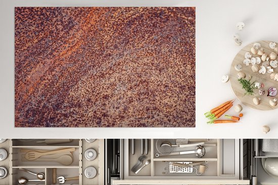 KitchenYeah® Inductie beschermer 77x51 cm - Roest print - Patronen - Abstract - Kookplaataccessoires - Afdekplaat voor kookplaat - Inductiebeschermer - Inductiemat - Inductieplaat mat